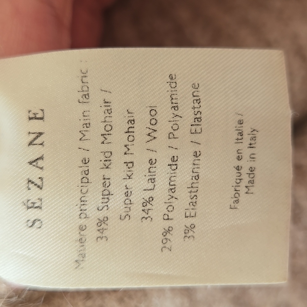 Sezane Zebulon Neutral Kid Mohair Blend Sweater, French Chic, Size Small - Picture 8 of 12